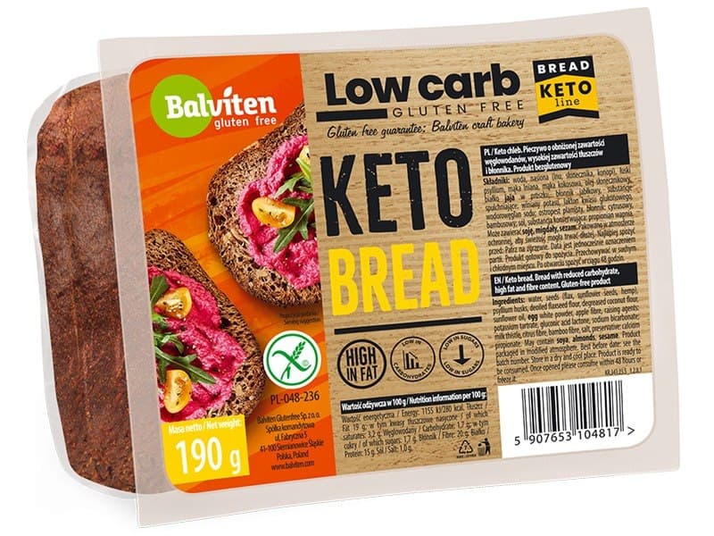 Balviten - Keto Bread - 190g – Balviten förpackning