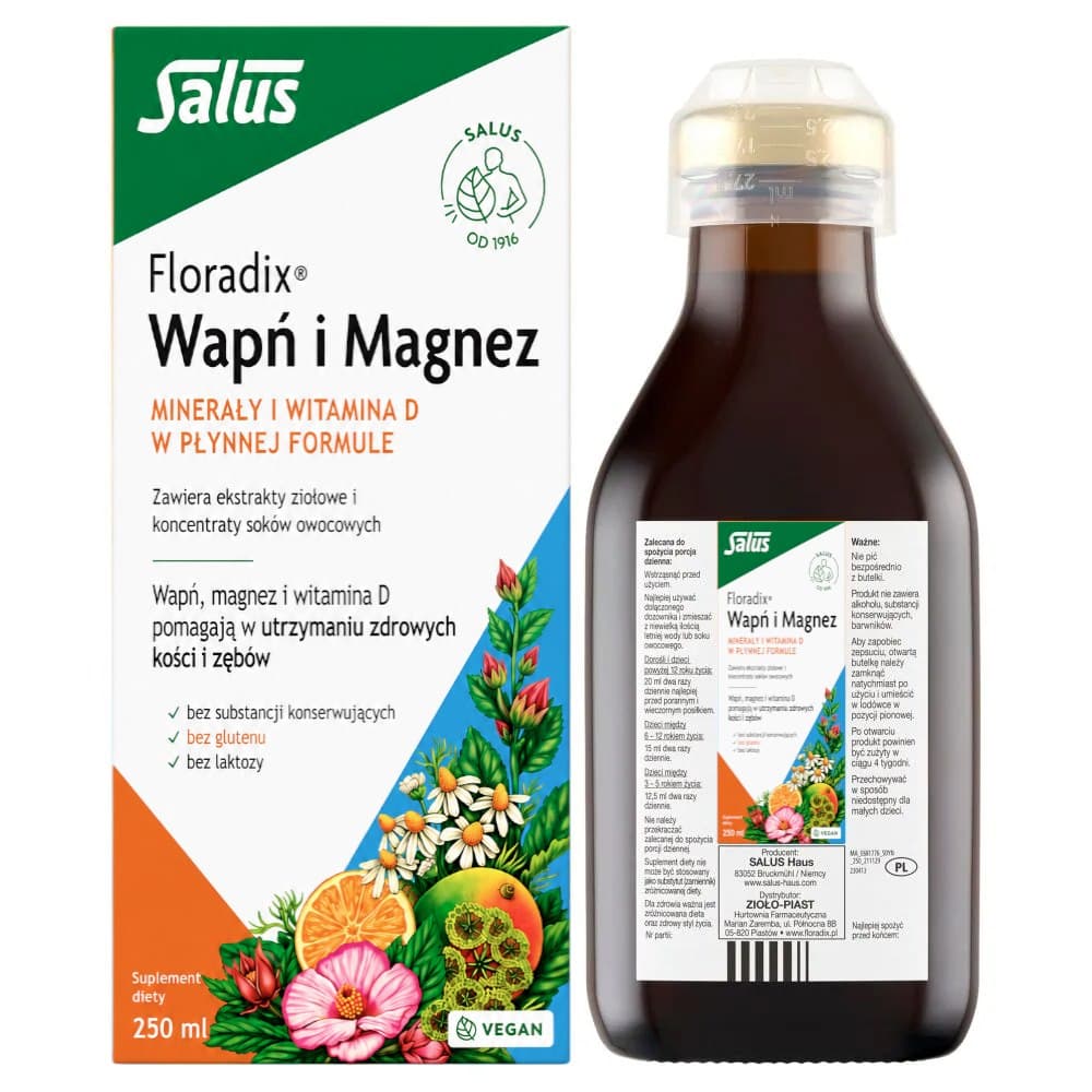 Floradix - Calcium And Magnesium - 250ml – Floradix förpackning