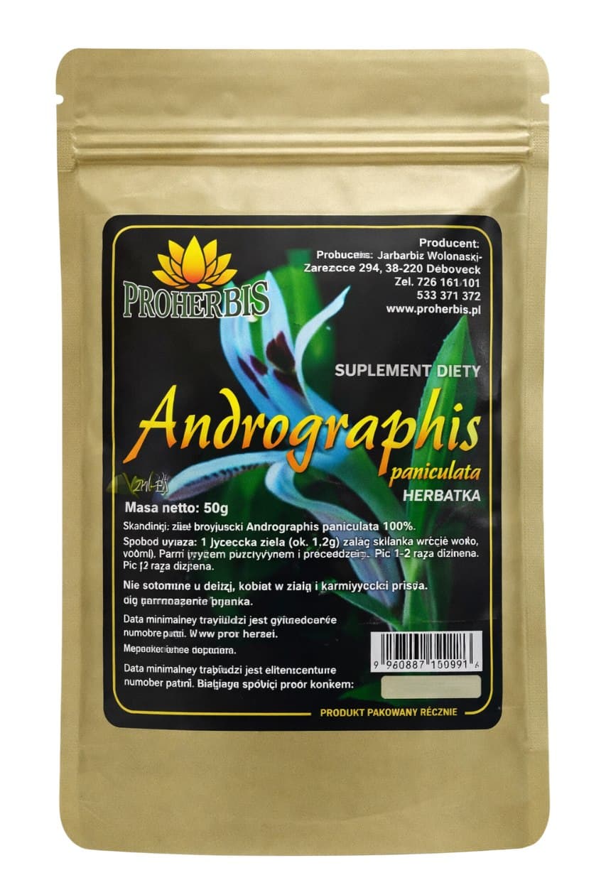 Proherbis - Andrographis Paniculata Herb - 50g – Proherbis förpackning