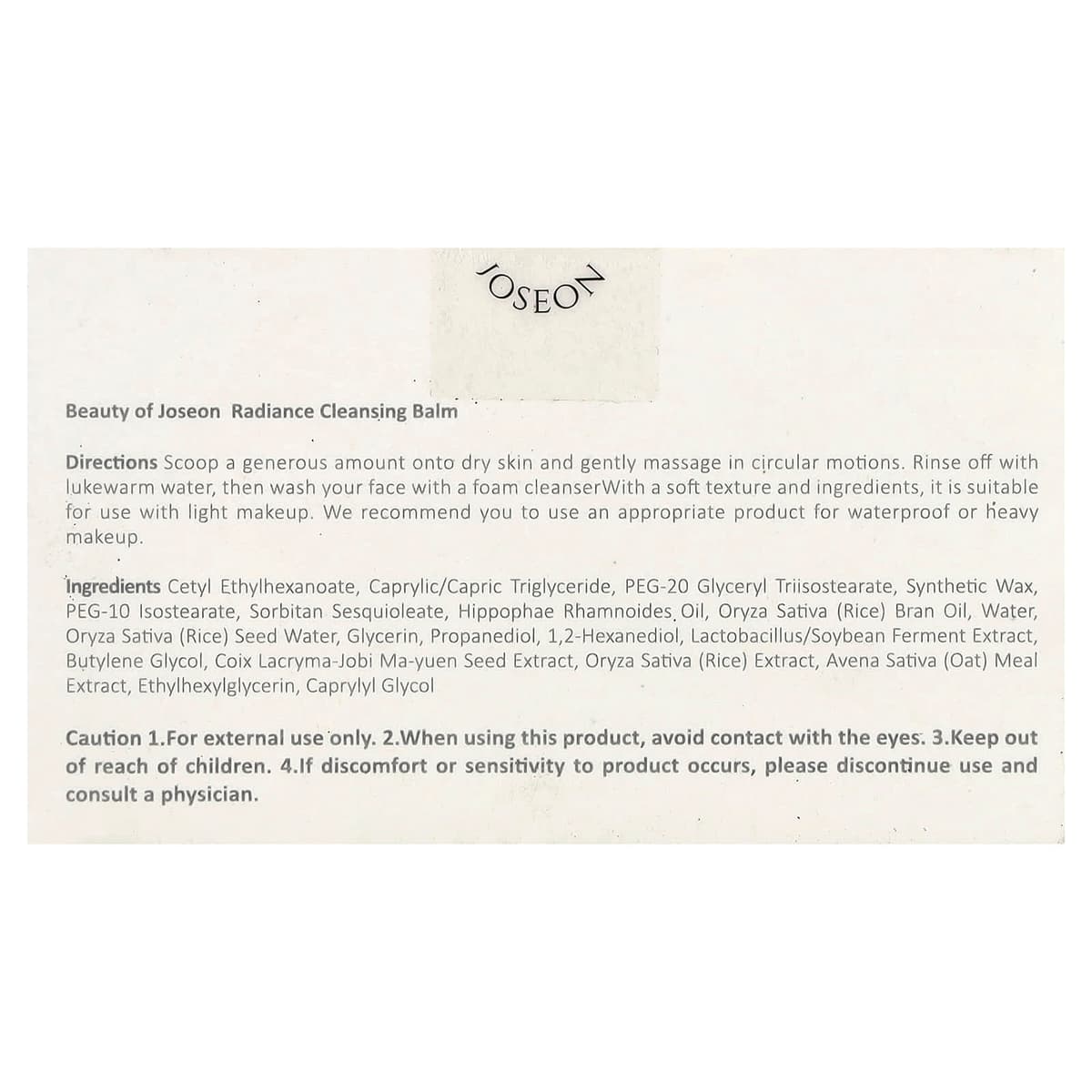 Beauty of Joseon - Radiance Cleansing Balm 100 ml