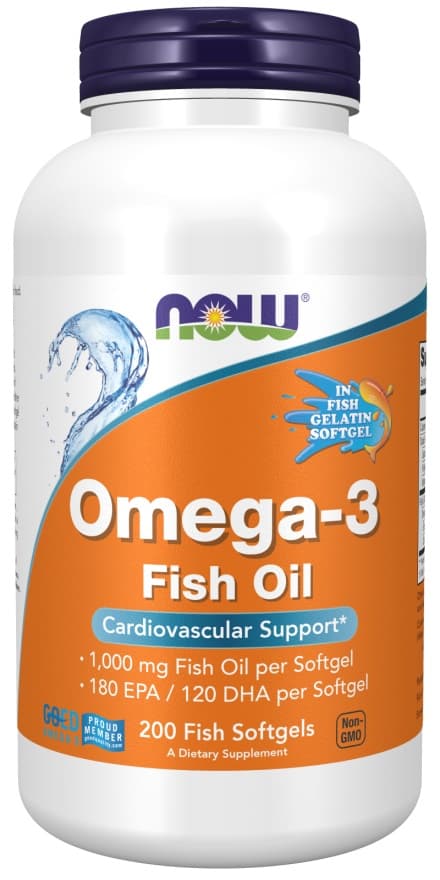 NOW Foods - Omega-3 Fish Oil Molecularly Distilled - 200 Softgels