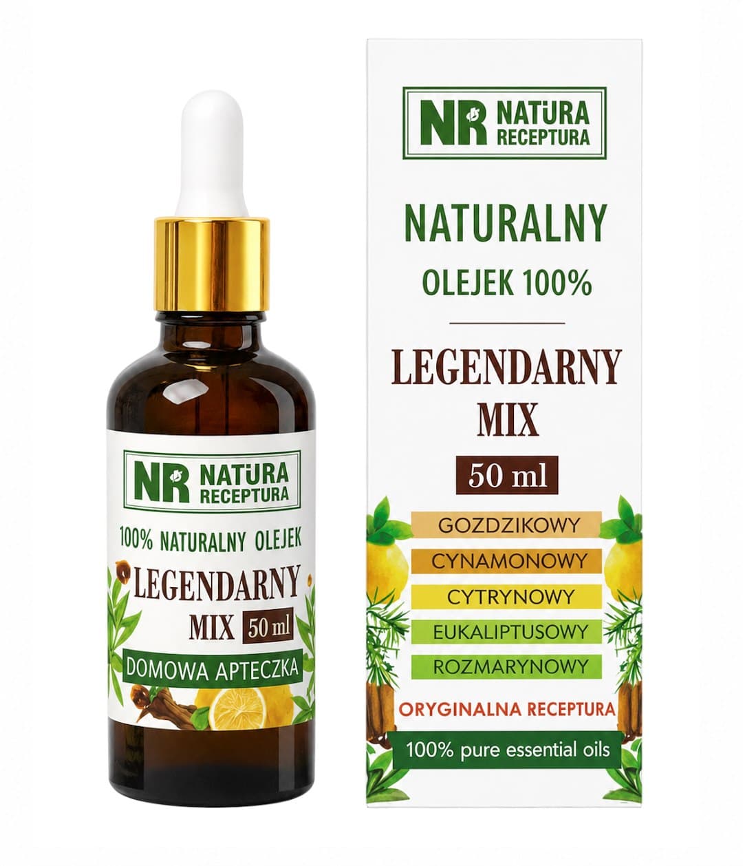 Natura Receptura - Natural Essential Oil Legendary Mix 100% - 50ml – Natura Receptura förpackning