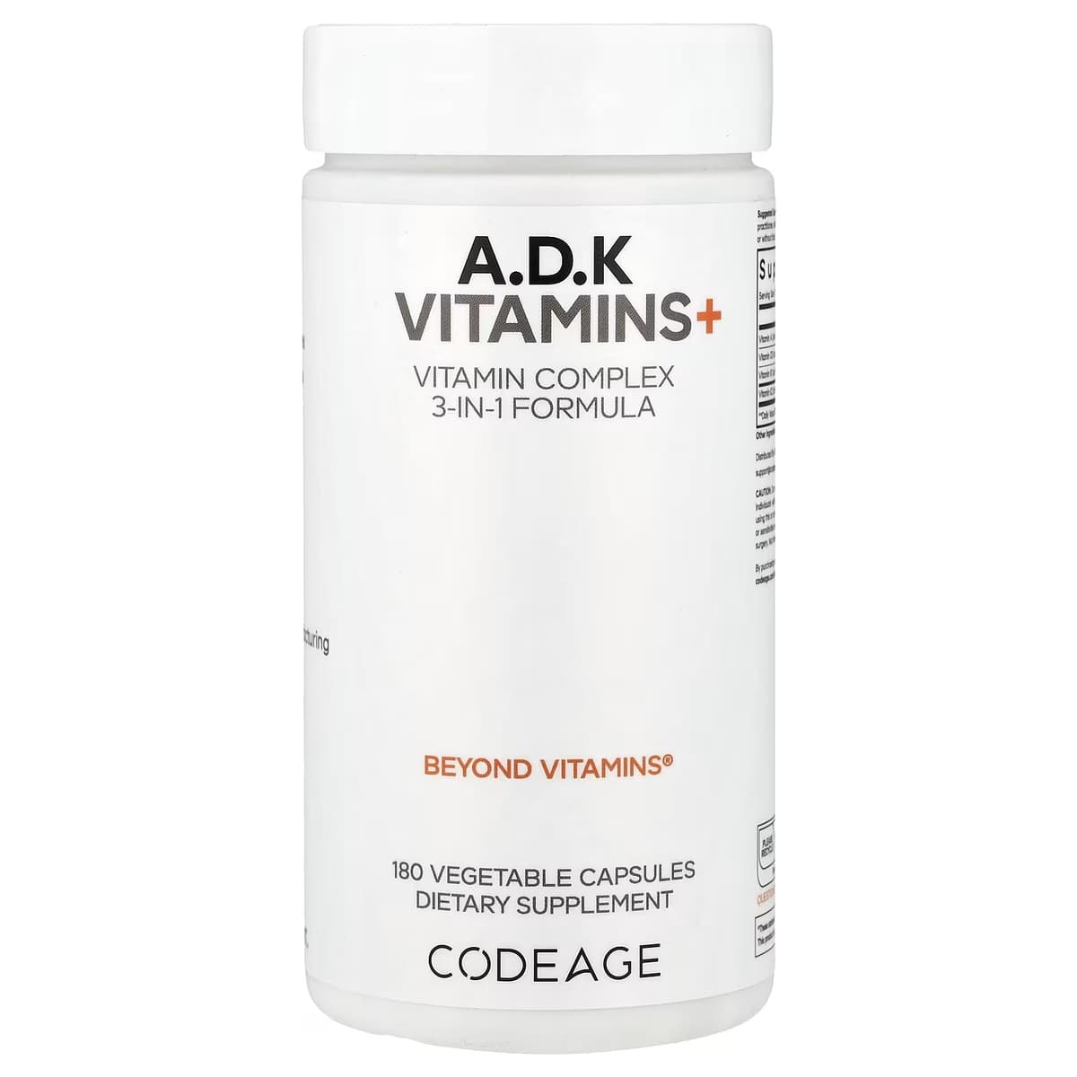 Codeage A D K Vitaminer+ - 180 Vcaps - 180 Vegetabilske Kapsler