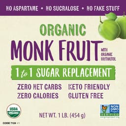 Now Foods - Monk Fruit With Erythritol, Organic Powder - 454g