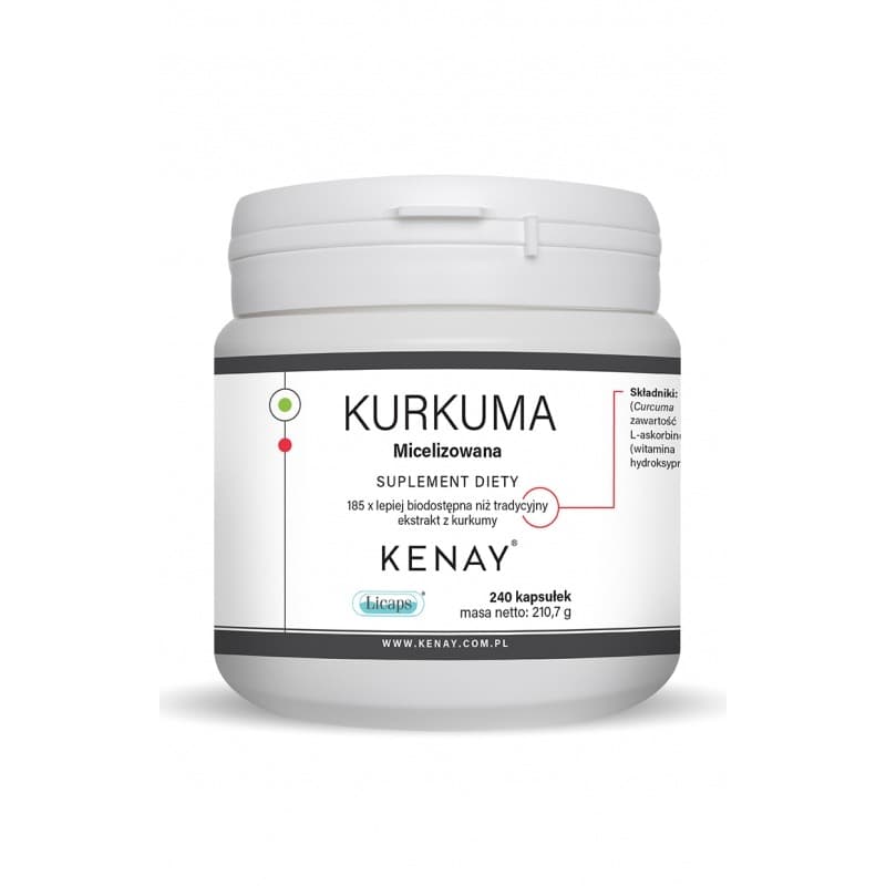 Kenay - Gurkmeja (Micellär) Med Vitamin C & D - 240 Caps – Kenay förpackning