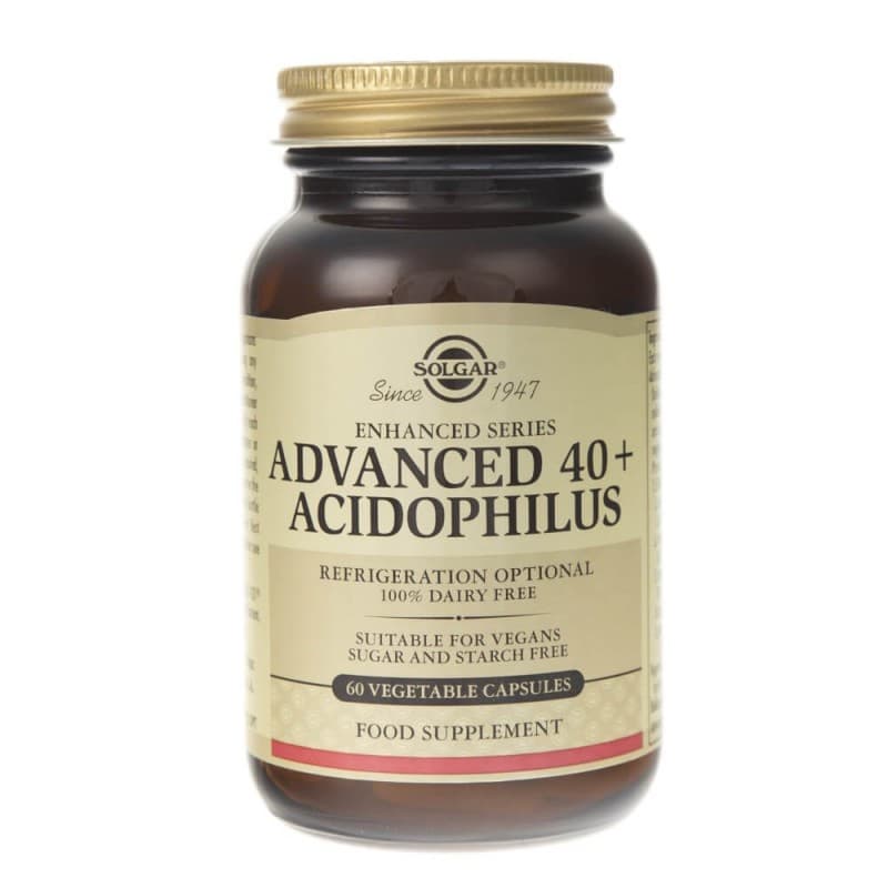 Solgar - Advanced 40+ Acidophilus - 60 Vegetable Capsules – Solgar förpackning