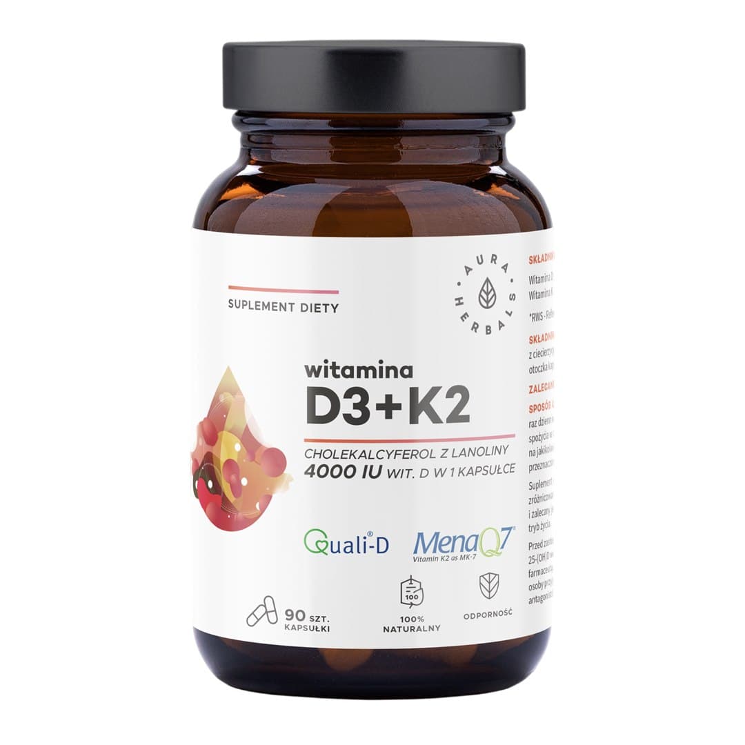 Aura Herbals - Vitamin D3+K2 – Aura Herbals förpackning