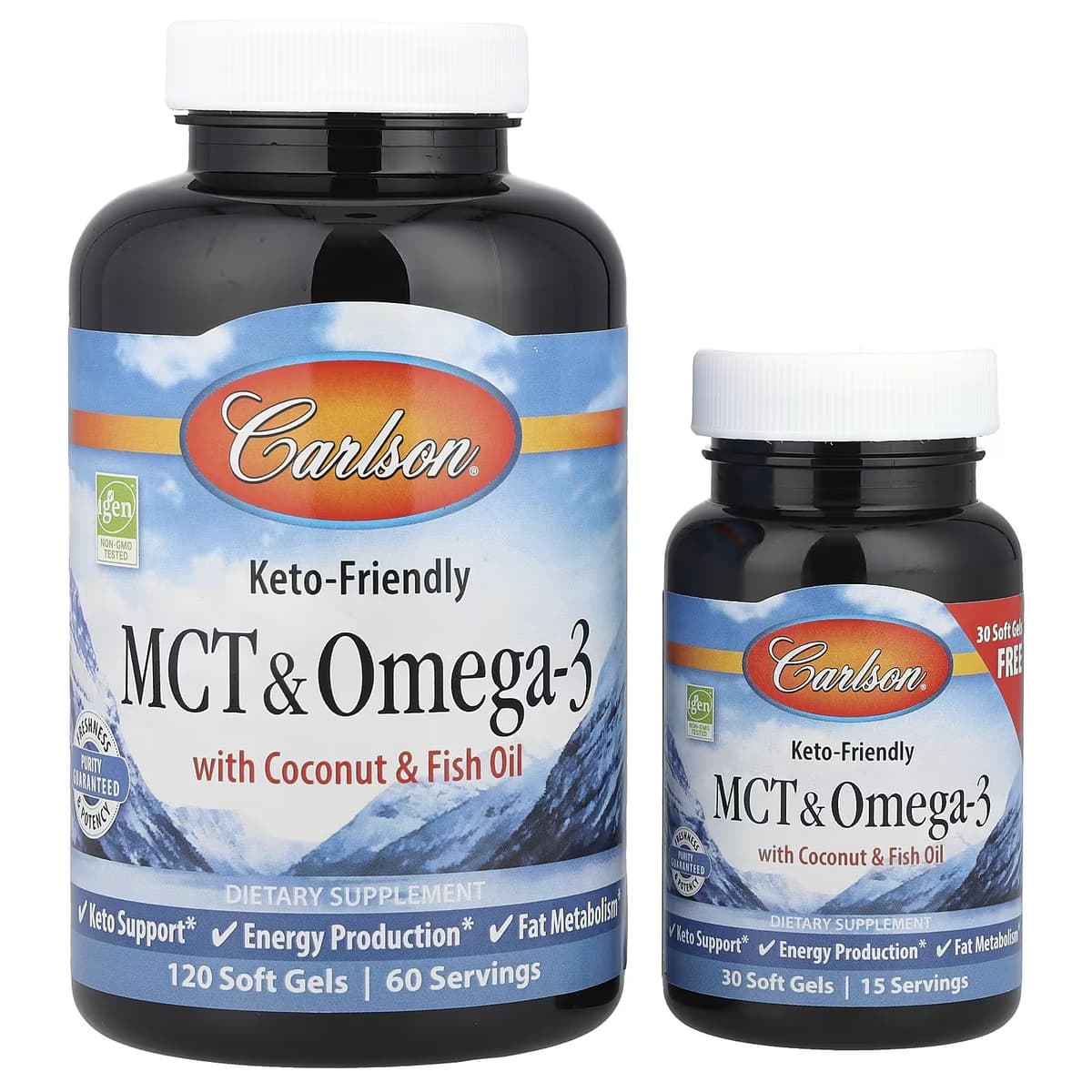 Carlson Labs - MCT & Omega-3 With Coconut Oil - 150 Sgels