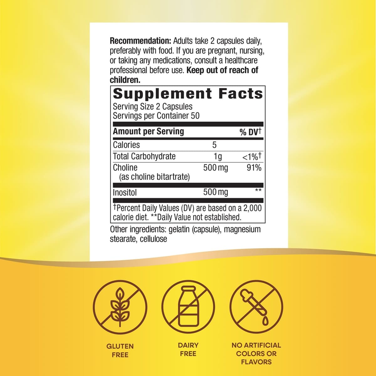 Nature'S Way - Cholin & Inositol - 100 Kapsler