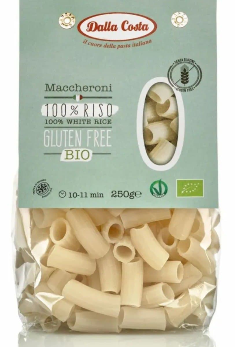 Dalla Costa - Maccheroni 100% Rice Gluten Free Bio - 250g – Dalla Costa förpackning