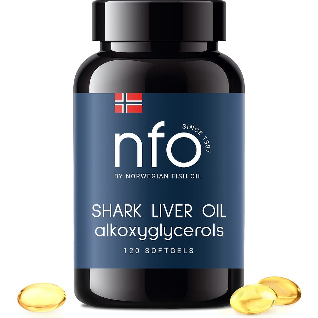 NFO - Shark Liver Oil Alkoxygycerols - 120 Sgels – NFO förpackning