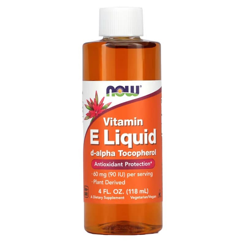 Now Foods - Vitamin E Liquid D-Alpha Tocopherol - 118ml – NOW Foods förpackning
