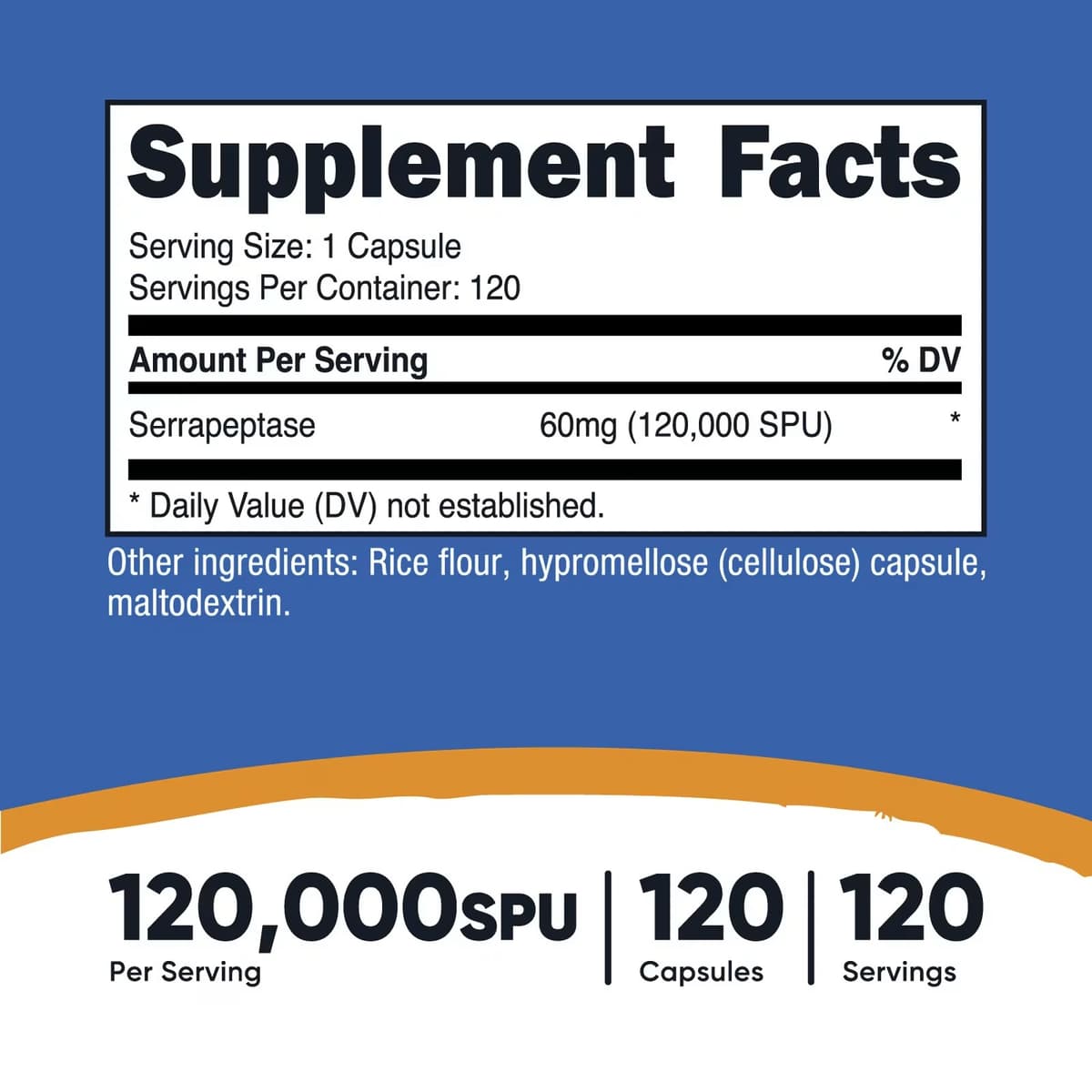 Nutricost - Serrapeptase - 120 Kapsler