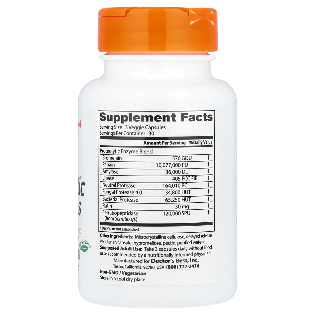 Doctor's Best - Proteolytiske Enzymer - 90 Vcaps