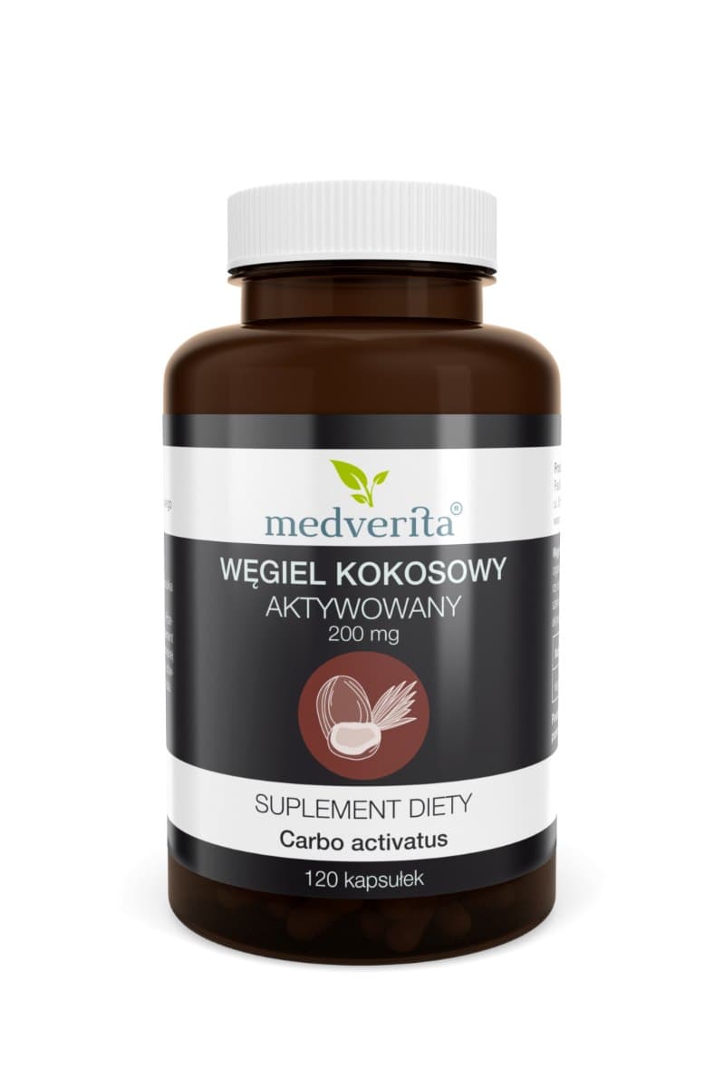 Medverita - Activated Coconut Charcoal - 120 Caps – Medverita förpackning