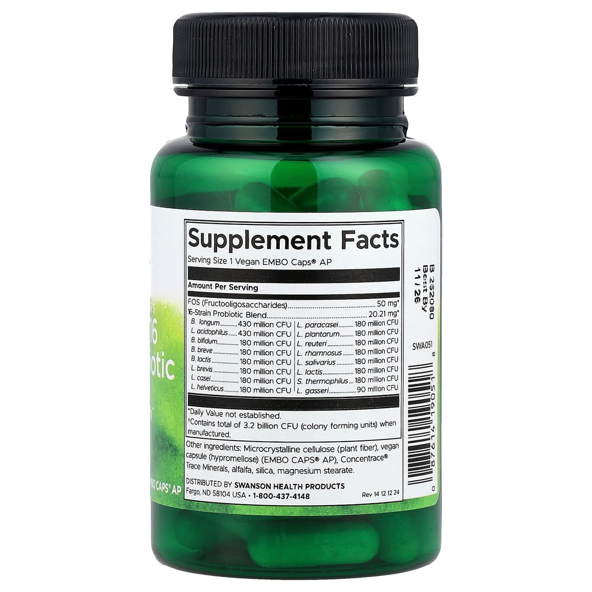 Swanson - Ultimate 16 Strain Probiotic with FOS