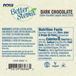 NOW Foods - Better Stevia Liquid, Dark Chocolate - 59ml