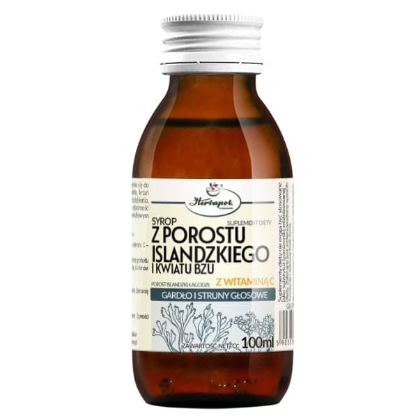 Herbapol Kraków - Iceland Moss And Elderflower Syrup With Vitamin C 100ml – Herbapol Kraków förpackning