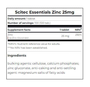 Scitec Nutrition - Zinc - 100 Tabs