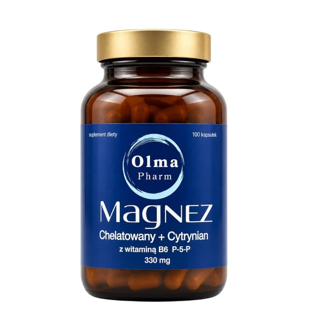 Olma Pharm - Magnesiumchelat og magnesiumcitrat med vitamin B6 P-5-P - 100 kapsler – Olma Pharm