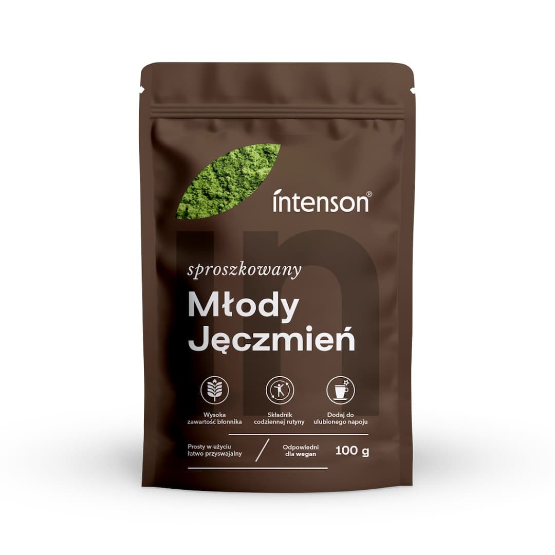 Intenson - Young Barley Powder - 100g – Intenson förpackning