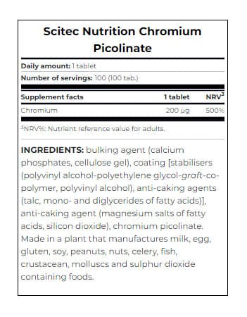 Scitec Nutrition - Chromium Picolinate - 100 tablets