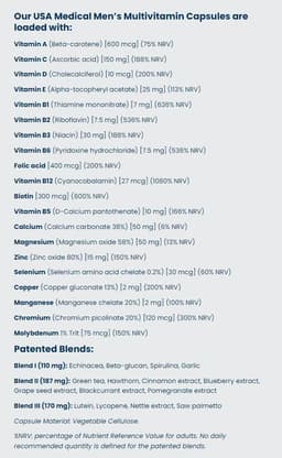 Usa Medical - Multivitamin For Men - 60 Caps