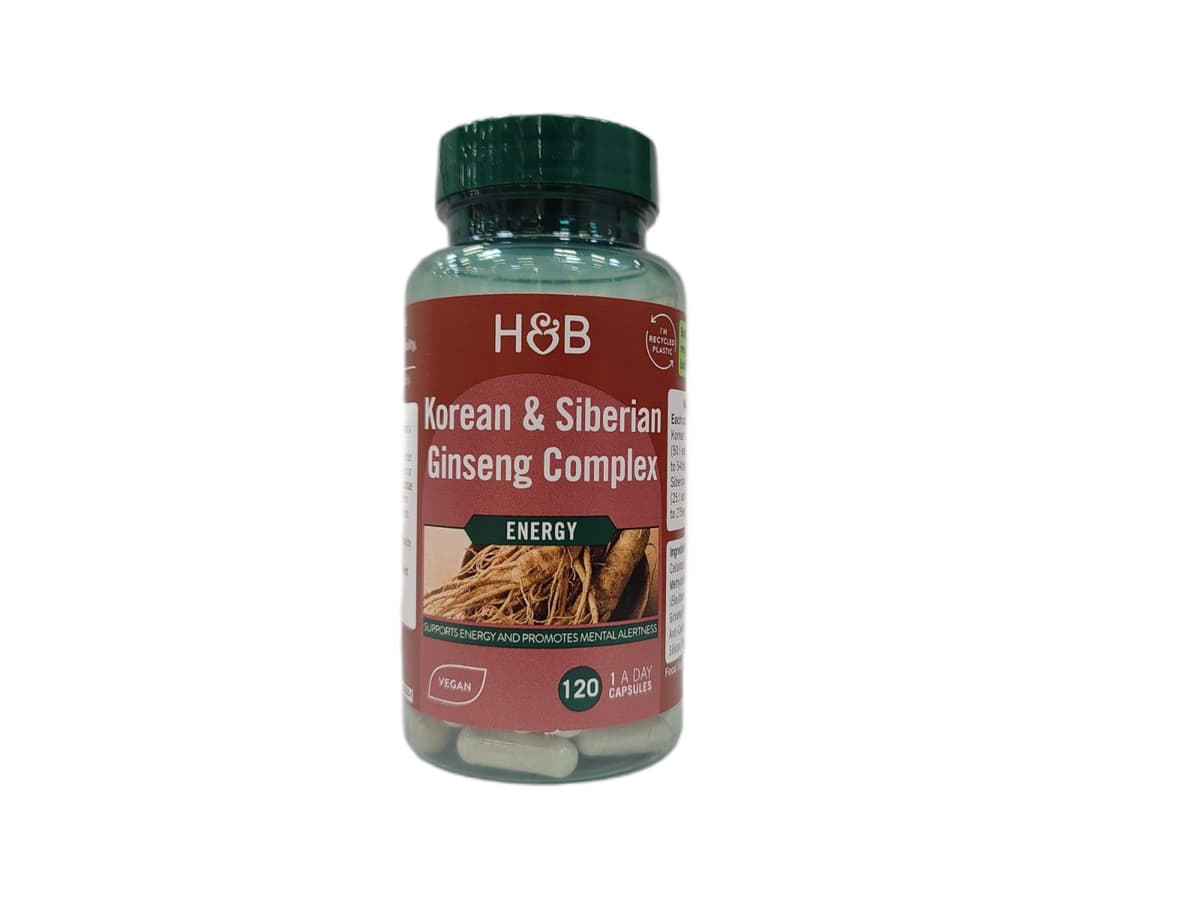 Holland & Barrett (H&B) - Korean & Siberian Ginseng Complex - 120 Caps