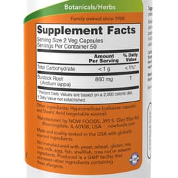 NOW Foods - Burdock Root 430mg - 100 Capsules