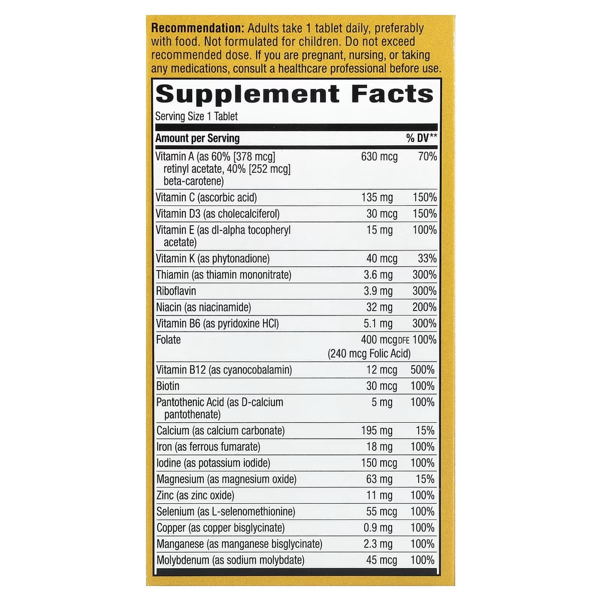Nature'S Way - Alive! Adult Complete Multivitamin - 60 Tabs