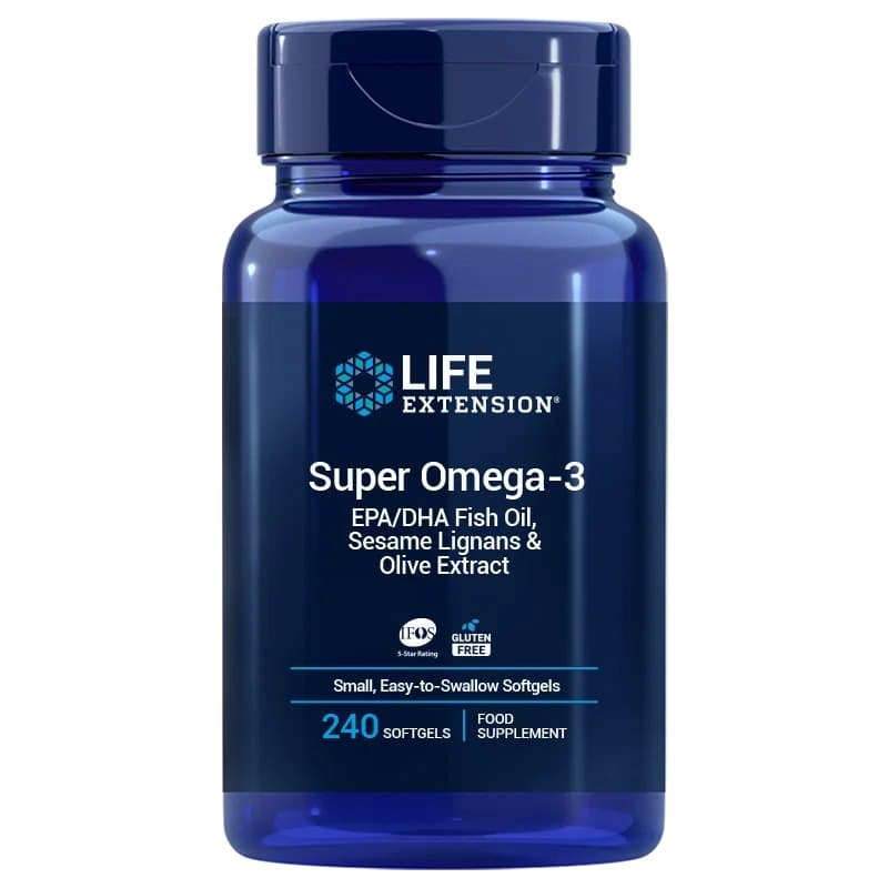 Life Extension - Super Omega-3 Epa/Dha With Sesame Lignans & Olive Extract – Life Extension förpackning