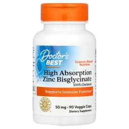 Doctor's Best - High Absorption Zinc Bisglycinate - 90 Vcaps
