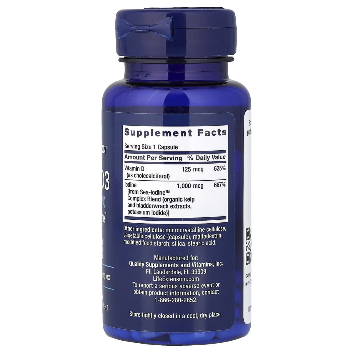 Life Extension - Vitamin D3 med Sea-Iodine - 60 Kapsler