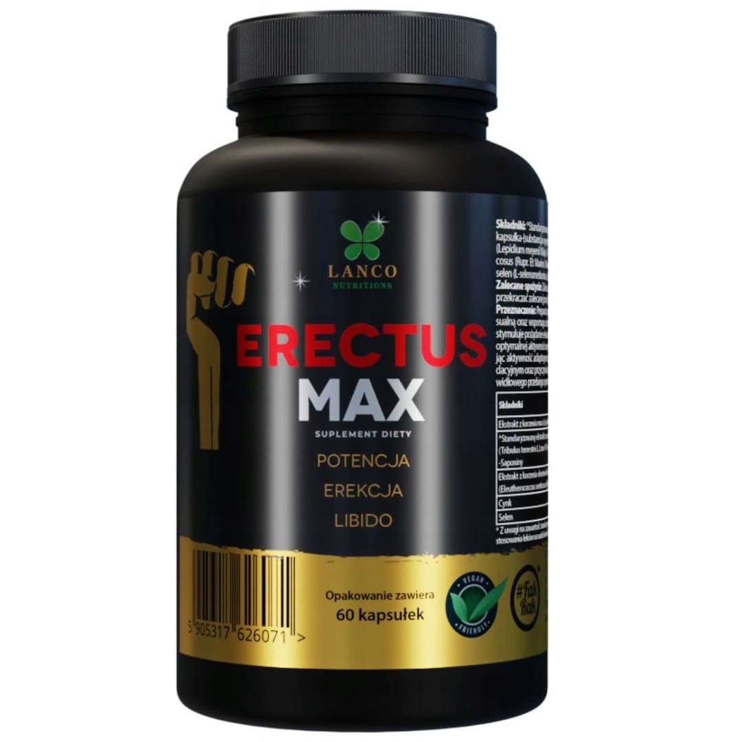 Lanco Nutritions - Lanco Nutrition - Erectus Max - 60 Caps – Lanco Nutritions förpackning