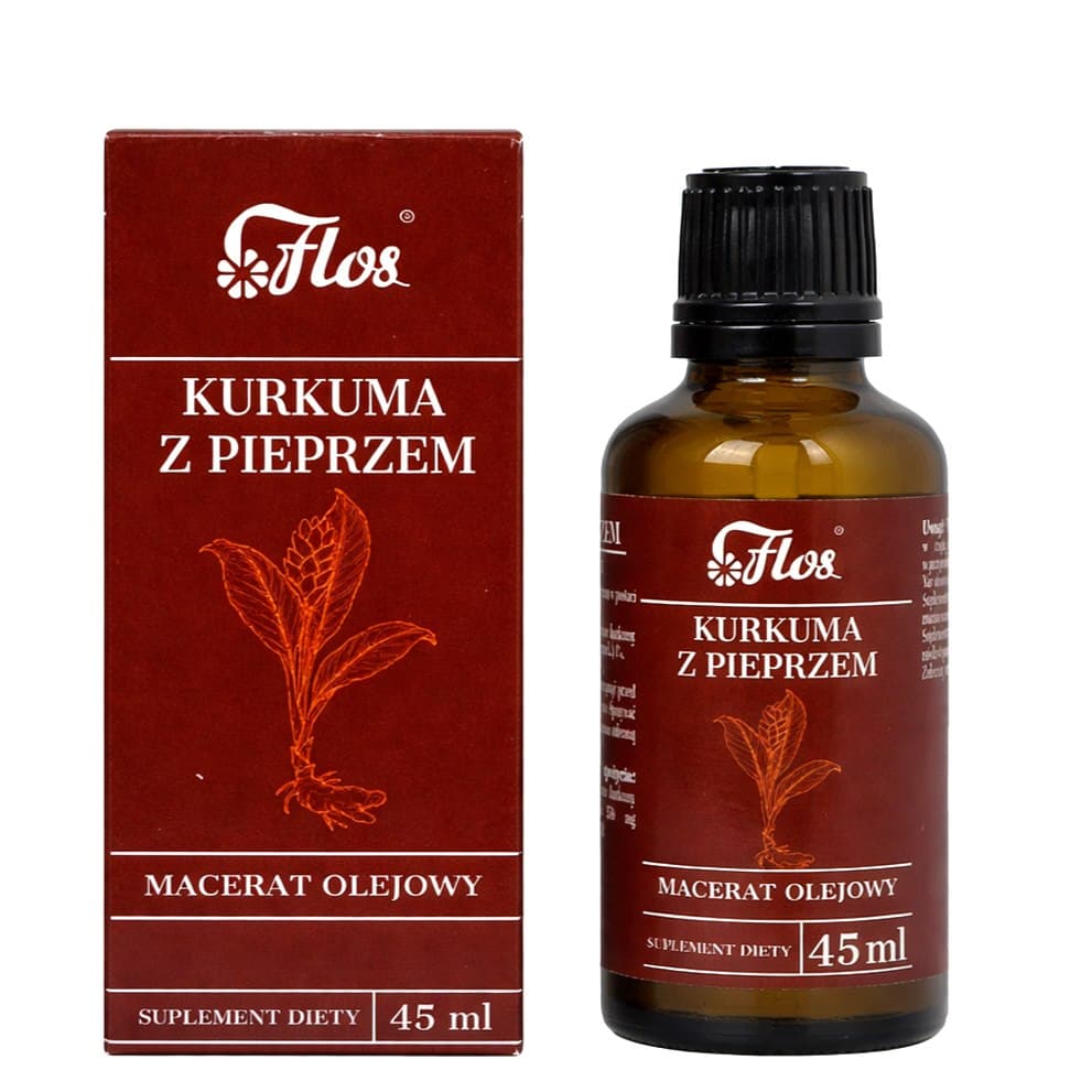 Flos - Turmeric with Black Pepper Oil Macerate - 45 ml – Flos förpackning