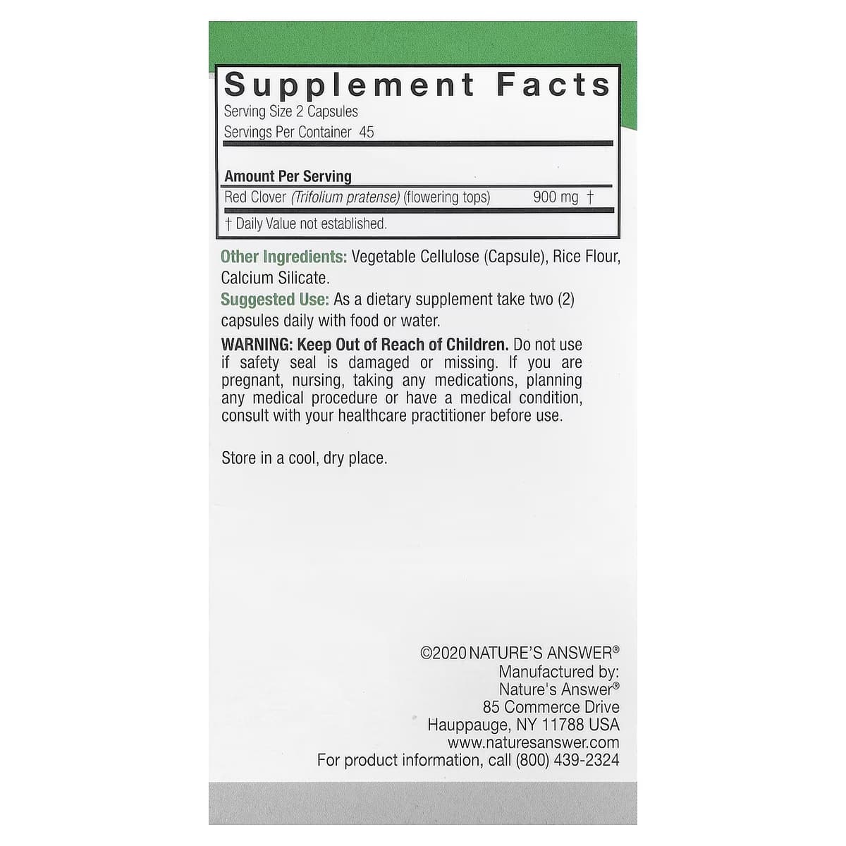 Nature'S Answer - Rødkløver Menopause Support - 90 Vcaps