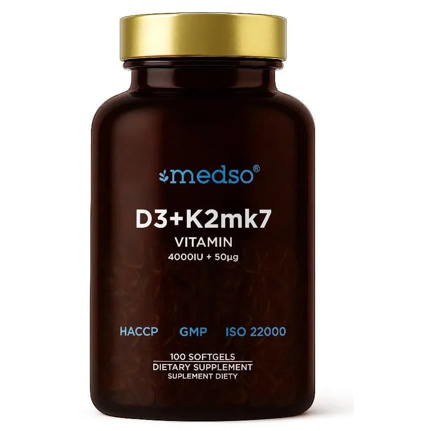 Medso - D3+K2mk7 Vitamin - 100 Softgels – Medso förpackning