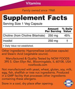 Now Foods - Choline And Inositol - 100 Vcaps