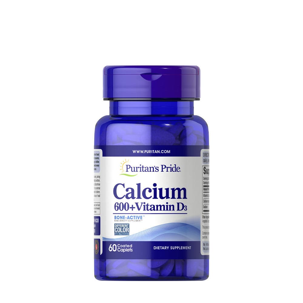Puritan's Pride - Calcium + Vitamin D3 - 60 Tablets – Puritan's Pride förpackning