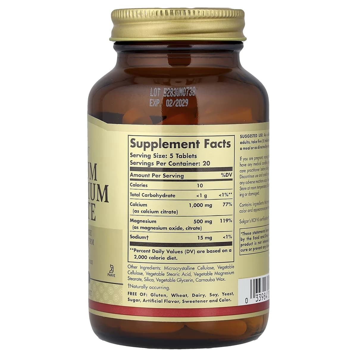 Solgar - Calcium Magnesium Citrate - 100 Tabs