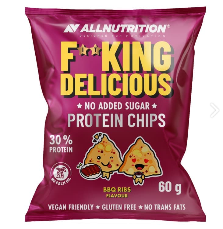 Allnutrition - Fitking Delicious Protein Chips, Bbq Ribs - 60g – Allnutrition förpackning