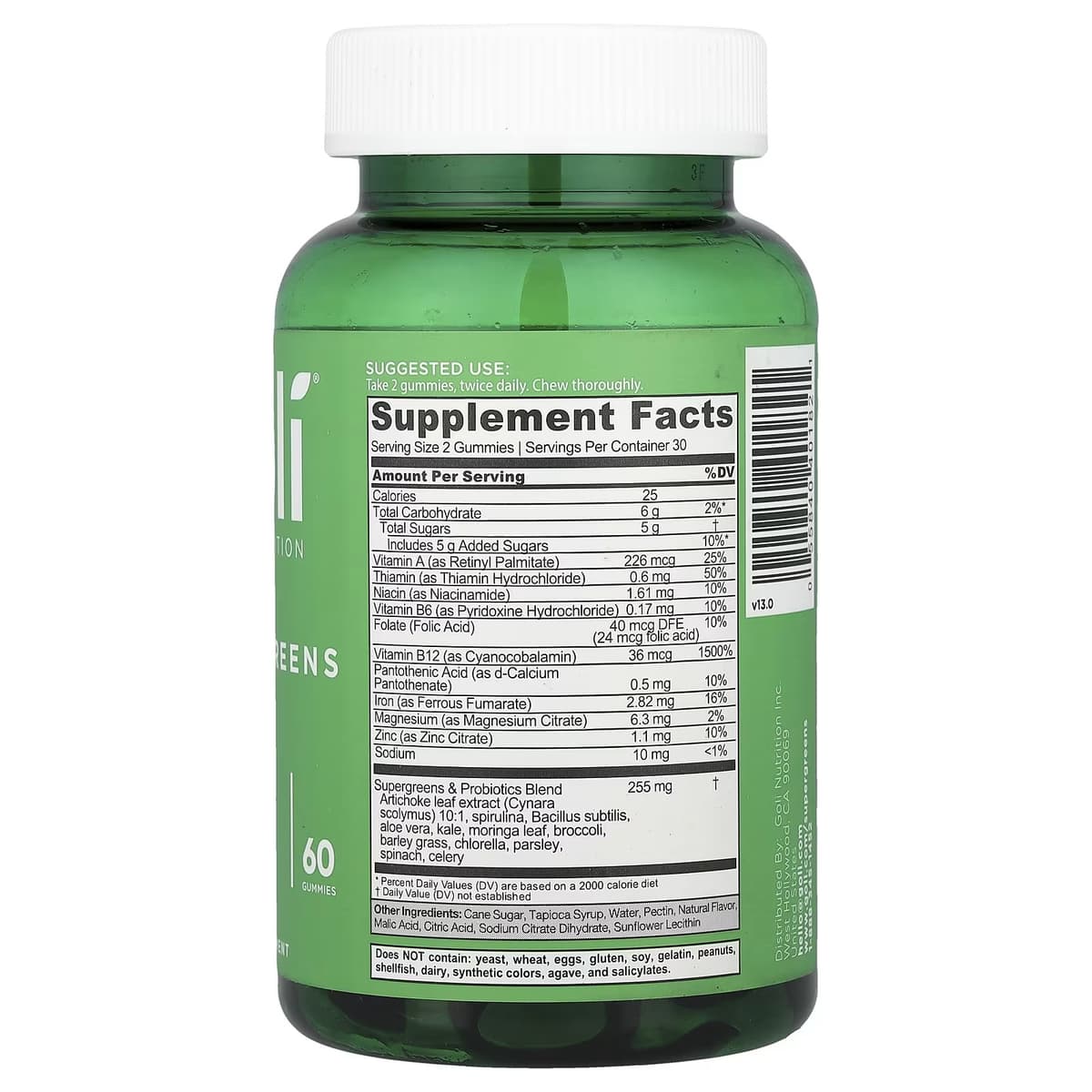 Goli Nutrition - Supergreens - 60 Karkkia