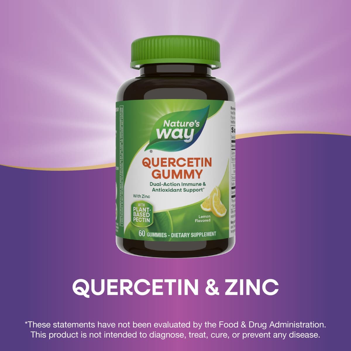 Nature'S Way - Quercetin Gummies With Zinc (Lemon - 60 Caps)