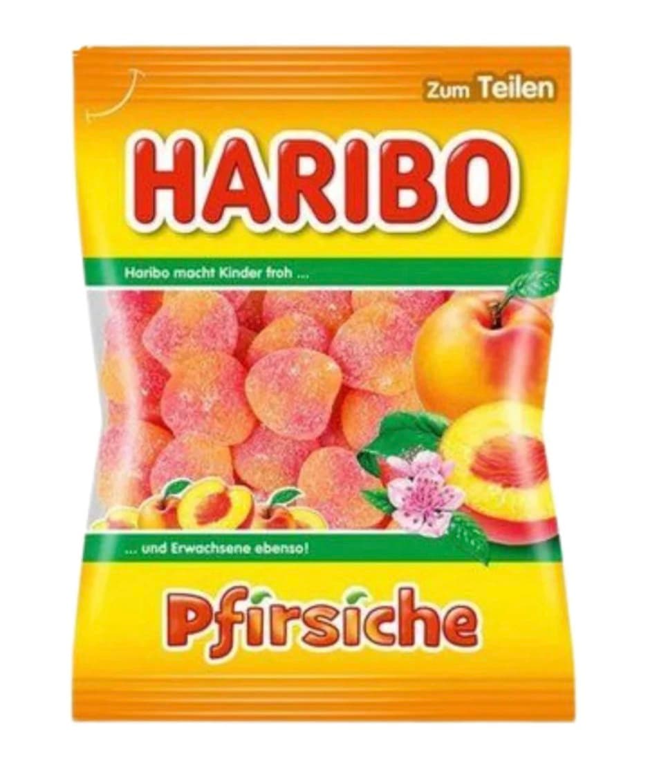 Haribo - Peaches - 80g – HARIBO förpackning