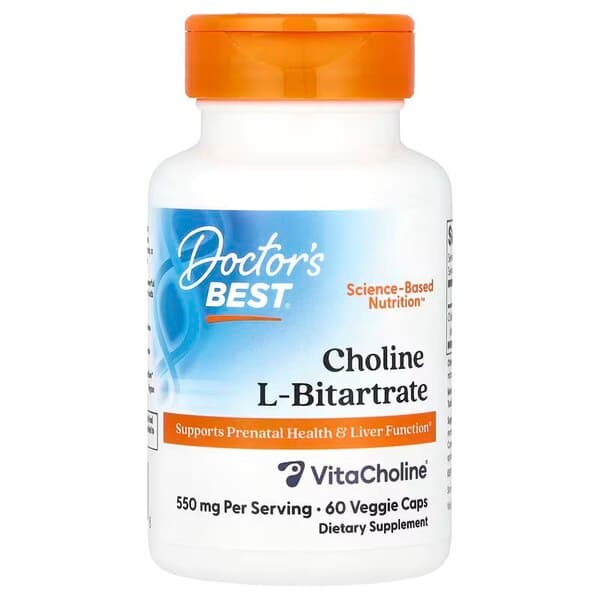 Doctor's Best - Choline L-Bitartrate, 550mg - 60 Vcaps – Doctor's Best förpackning