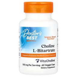 Doctor's Best - Choline L-Bitartrate, 550mg - 60 Vcaps