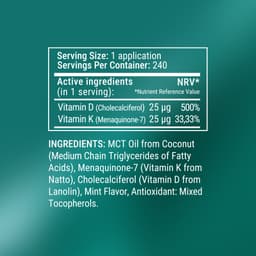 Vitamin360 - D3 + K2 Oral Spray - Mint, 30ml
