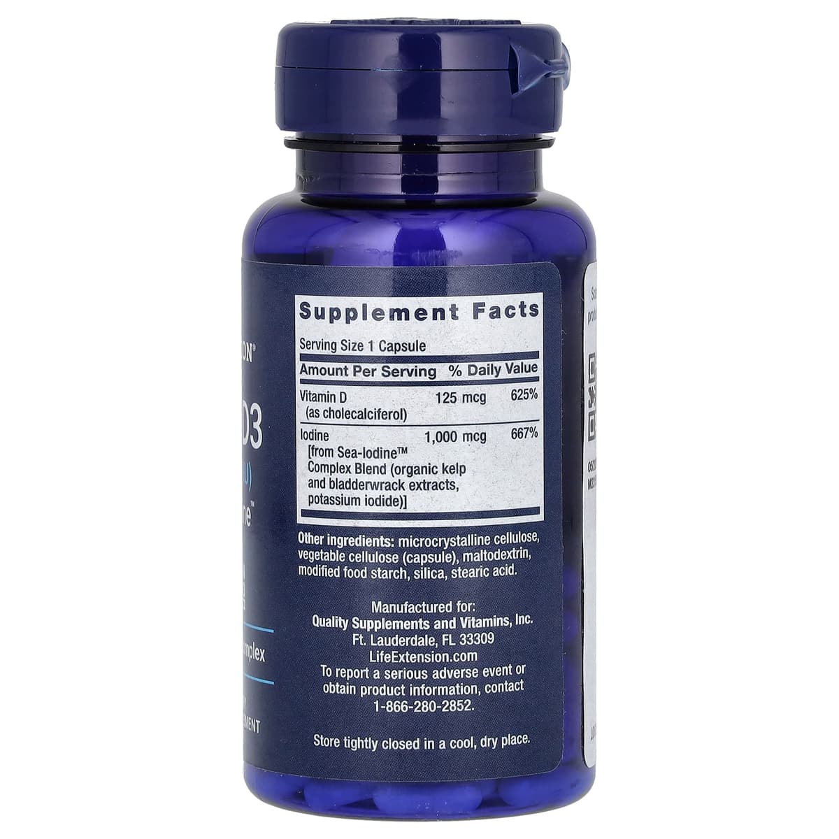 Life Extension - Vitamin D3 med Sea-Iodine - 60 Kapsler