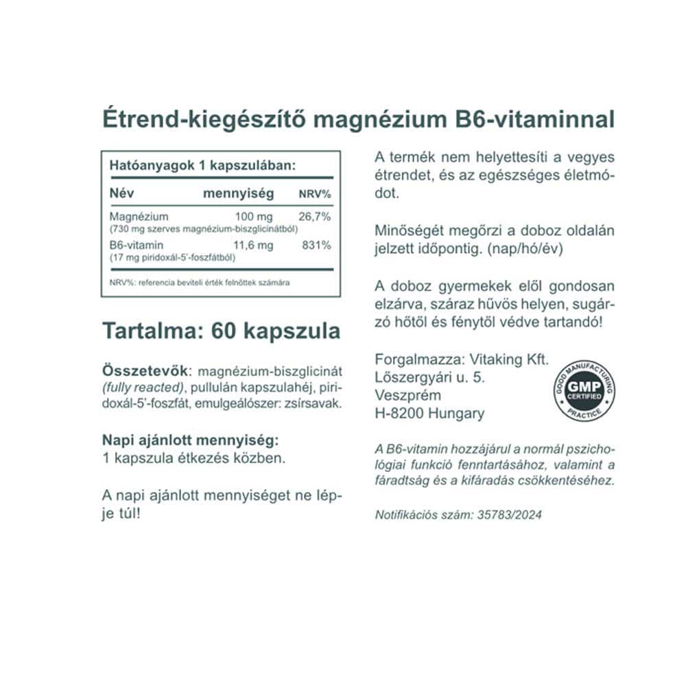 Vitaking - Magnesium Bisglycinate + Vitamin B6 - 60 Caps