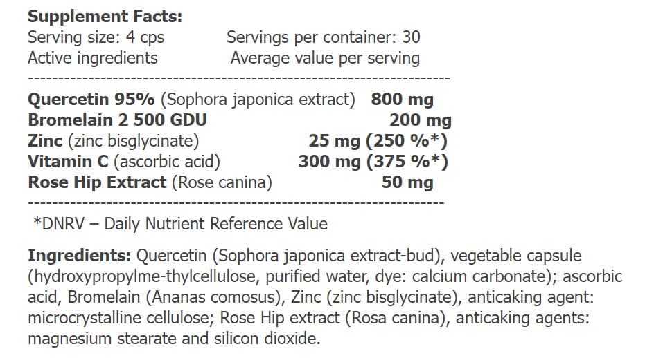Amix - Provegan Quercetin With Bromelain Plus - 120 Caps